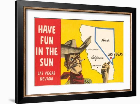 Have Fun in the Sun, Las Vegas, Map, Nevada-null-Framed Art Print