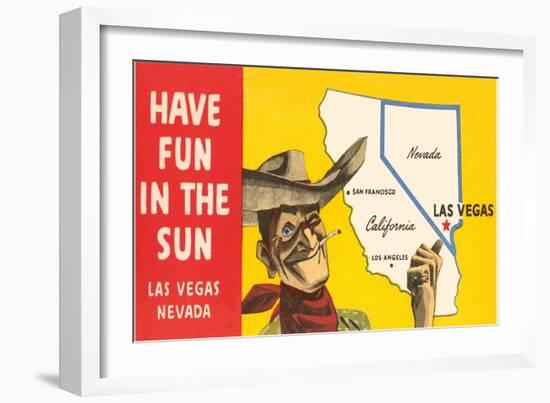 Have Fun in the Sun, Las Vegas, Map, Nevada-null-Framed Art Print