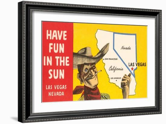 Have Fun in the Sun, Las Vegas, Map, Nevada-null-Framed Art Print