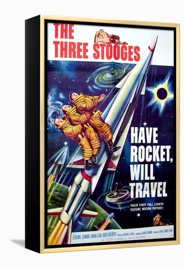 Have Rocket, Will Travel, On the Rocket, From Top: Moe Howard. Larry Fine, Joe Derita, 1959-null-Framed Stretched Canvas