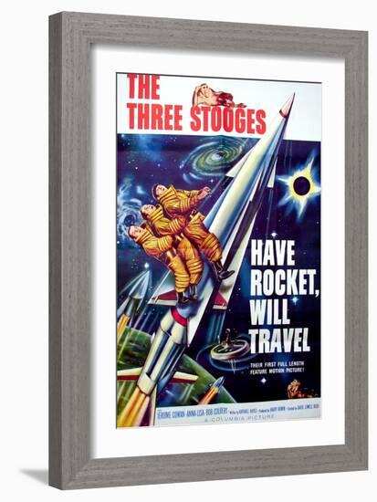 Have Rocket, Will Travel, On the Rocket, From Top: Moe Howard. Larry Fine, Joe Derita, 1959-null-Framed Premium Giclee Print