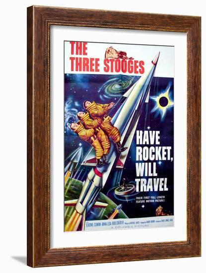 Have Rocket, Will Travel, On the Rocket, From Top: Moe Howard. Larry Fine, Joe Derita, 1959-null-Framed Premium Giclee Print