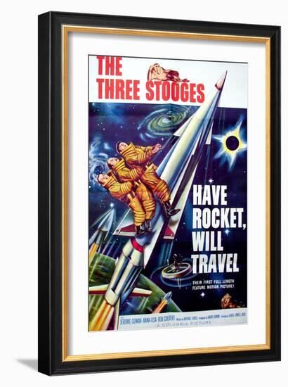 Have Rocket, Will Travel, On the Rocket, From Top: Moe Howard. Larry Fine, Joe Derita, 1959-null-Framed Premium Giclee Print