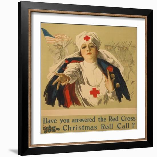 Have You Answered the Red Cross Christmas Roll Call?-Harrison Fisher-Framed Giclee Print