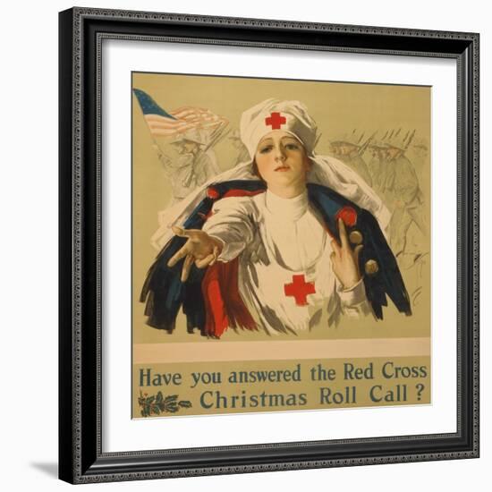 Have You Answered the Red Cross Christmas Roll Call?-Harrison Fisher-Framed Giclee Print