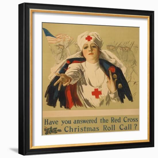 Have You Answered the Red Cross Christmas Roll Call?-Harrison Fisher-Framed Giclee Print