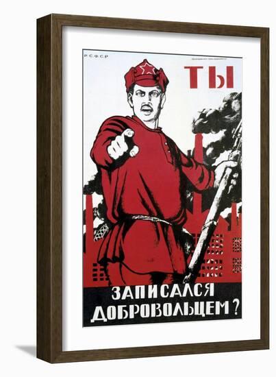 Have You Volunteered?, 1929-Dmitriy Stakhievich Moor-Framed Giclee Print