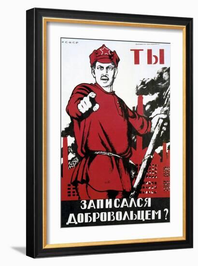 Have You Volunteered?, 1929-Dmitriy Stakhievich Moor-Framed Giclee Print