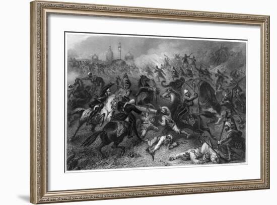 Havelock's Column Attacking the Mutineers before Cawnpore, 1857-null-Framed Giclee Print