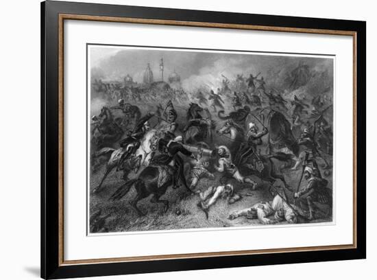 Havelock's Column Attacking the Mutineers before Cawnpore, 1857-null-Framed Giclee Print