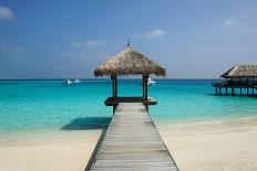 Beautiful Beach with Jetty at Maldives-haveseen-Photographic Print