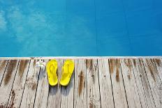 Yellow Sandals by a Swimming Pool-haveseen-Photographic Print