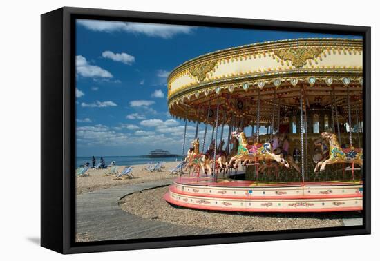 Having Fun on Brighton Beach, England-Jo Chambers-Framed Premier Image Canvas