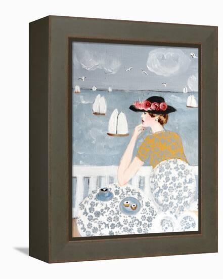 Having Tea by the Sea, 2015-Susan Adams-Framed Premier Image Canvas