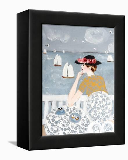 Having Tea by the Sea, 2015-Susan Adams-Framed Premier Image Canvas