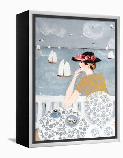 Having Tea by the Sea, 2015-Susan Adams-Framed Premier Image Canvas