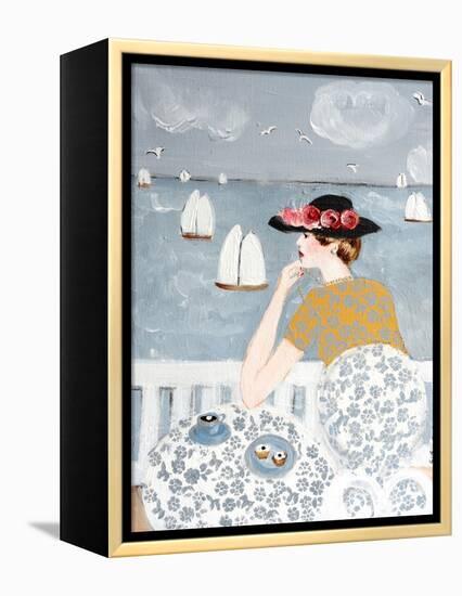 Having Tea by the Sea, 2015-Susan Adams-Framed Premier Image Canvas