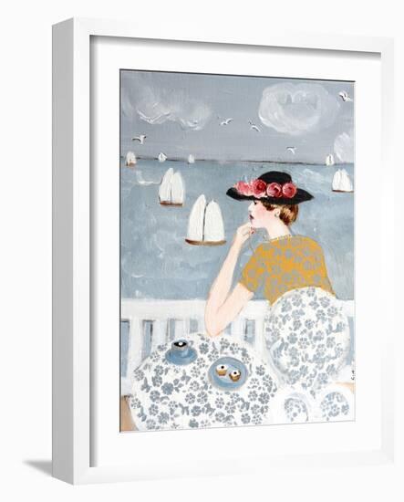 Having Tea by the Sea, 2015-Susan Adams-Framed Giclee Print