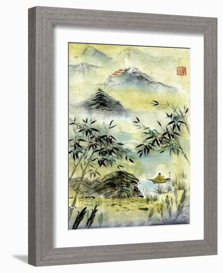 Having Visited Qui Baishi-Nan Rae-Framed Art Print