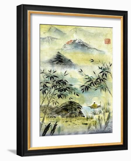 Having Visited Qui Baishi-Nan Rae-Framed Art Print