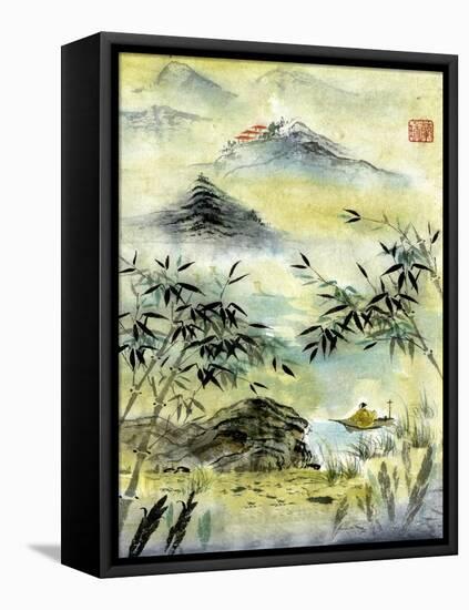 Having Visited Qui Baishi-Nan Rae-Framed Stretched Canvas