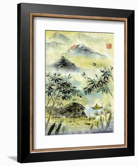 Having Visited Qui Baishi-Nan Rae-Framed Art Print