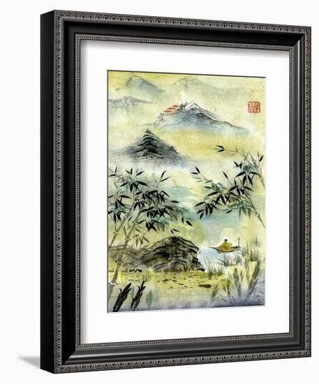 Having Visited Qui Baishi-Nan Rae-Framed Art Print