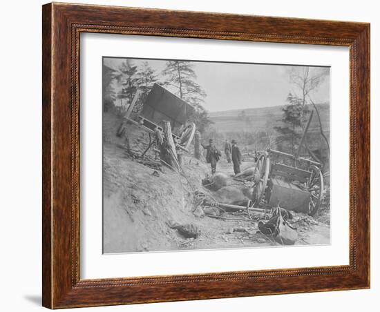 Havoc Effect of a Heavy Artillery Shell During the American Civil War-Stocktrek Images-Framed Photographic Print