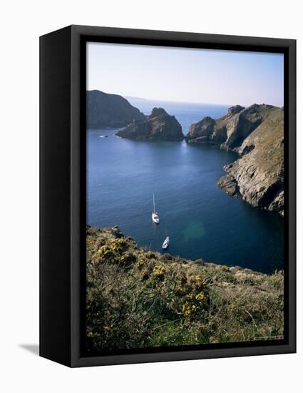 Havre Gosselin, Looking North to Gouliot Headland, West Coast, Sark, Channel Islands-Geoff Renner-Framed Premier Image Canvas