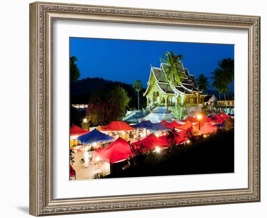 Haw Pha Bang Temple at Night, Luang Prabang, Laos, Indochina, Southeast Asia, Asia-Matthew Williams-Ellis-Framed Photographic Print