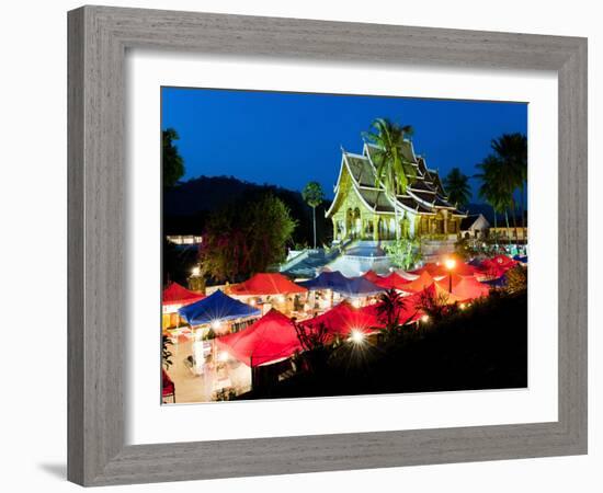 Haw Pha Bang Temple at Night, Luang Prabang, Laos, Indochina, Southeast Asia, Asia-Matthew Williams-Ellis-Framed Photographic Print