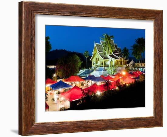 Haw Pha Bang Temple at Night, Luang Prabang, Laos, Indochina, Southeast Asia, Asia-Matthew Williams-Ellis-Framed Photographic Print