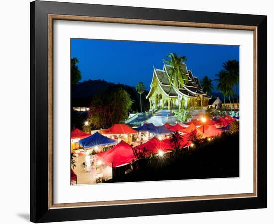 Haw Pha Bang Temple at Night, Luang Prabang, Laos, Indochina, Southeast Asia, Asia-Matthew Williams-Ellis-Framed Photographic Print