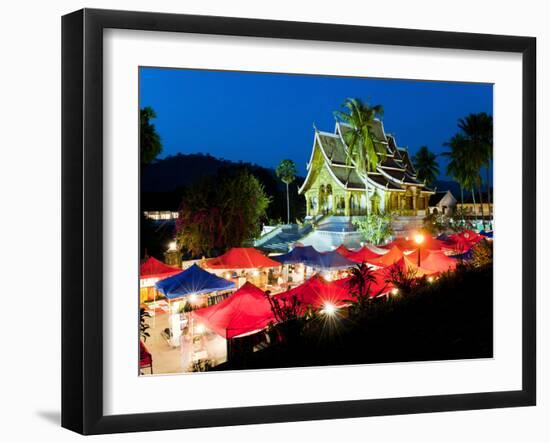 Haw Pha Bang Temple at Night, Luang Prabang, Laos, Indochina, Southeast Asia, Asia-Matthew Williams-Ellis-Framed Photographic Print