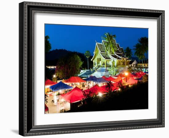 Haw Pha Bang Temple at Night, Luang Prabang, Laos, Indochina, Southeast Asia, Asia-Matthew Williams-Ellis-Framed Photographic Print