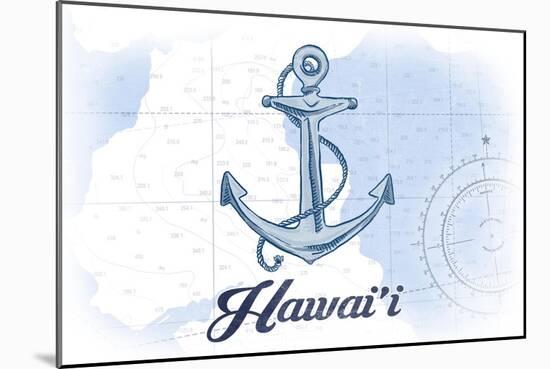 Hawaii - Anchor - Blue - Coastal Icon-Lantern Press-Mounted Art Print