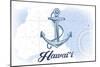 Hawaii - Anchor - Blue - Coastal Icon-Lantern Press-Mounted Art Print