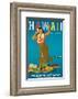 Hawaii By Clipper, Pan American Airways, Hula Girl, c.1950-Atherton-Framed Art Print