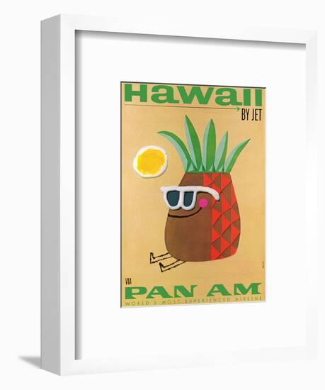 Hawaii by Jet - Pan American Airlines (PAA) - Mr. Pineapple Head-Phillips-Framed Art Print