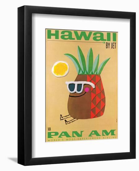 Hawaii by Jet - Pan American Airlines (PAA) - Mr. Pineapple Head-Phillips-Framed Art Print