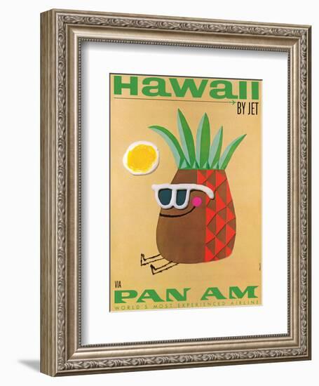 Hawaii by Jet - Pan American Airlines (PAA) - Mr. Pineapple Head-Phillips-Framed Art Print