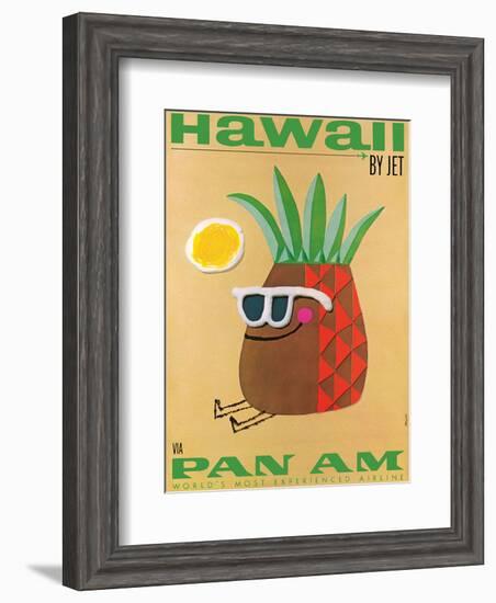 Hawaii by Jet - Pan American Airlines (PAA) - Mr. Pineapple Head-Phillips-Framed Art Print