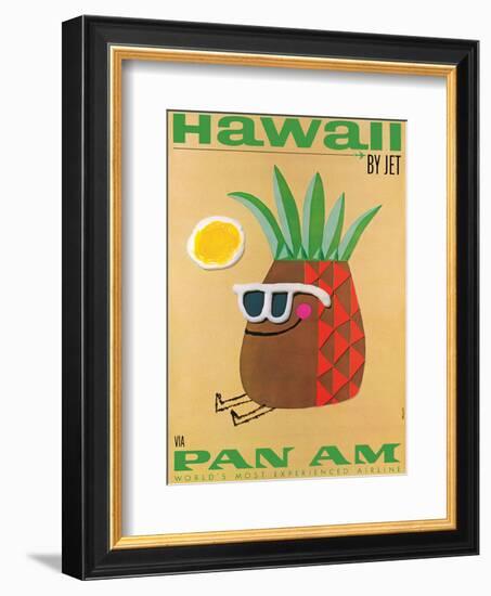 Hawaii by Jet - Pan American Airlines (PAA) - Mr. Pineapple Head-Phillips-Framed Art Print