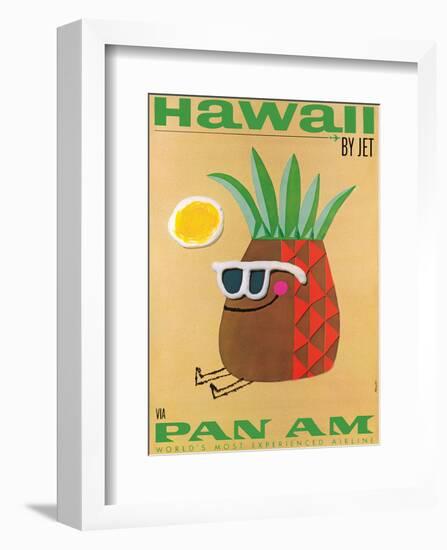 Hawaii by Jet - Pan American Airlines (PAA) - Mr. Pineapple Head-Phillips-Framed Art Print