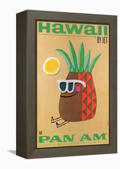 Hawaii by Jet - Pan American World Airways, Vintage Airline Travel Poster-Phillips-Framed Stretched Canvas