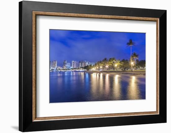 Hawaii, Honolulu, Ala Moana Park and Waikiki at Dawn-Rob Tilley-Framed Photographic Print