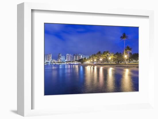 Hawaii, Honolulu, Ala Moana Park and Waikiki at Dawn-Rob Tilley-Framed Photographic Print