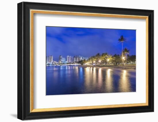 Hawaii, Honolulu, Ala Moana Park and Waikiki at Dawn-Rob Tilley-Framed Photographic Print