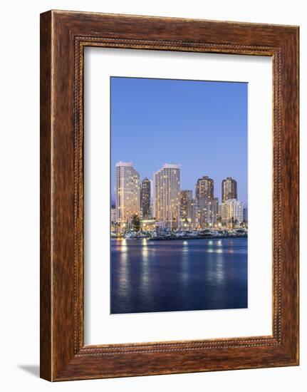 Hawaii, Honolulu, Twilight Waikiki Skyline-Rob Tilley-Framed Photographic Print