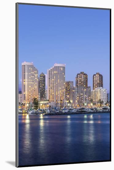 Hawaii, Honolulu, Twilight Waikiki Skyline-Rob Tilley-Mounted Photographic Print